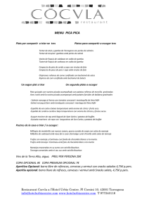 MENU PICA PICA - Hotel Sercotel Urbis Centre