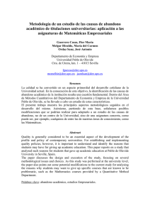 Metodología de un estudio de las causas de abandono académico