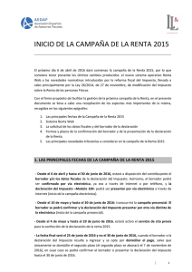 INICIO DE LA CAMPAÑA DE LA RENTA 2015