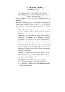 Proy. 2529 - Modificación Ley Órganica de Elecciones y LOJNE