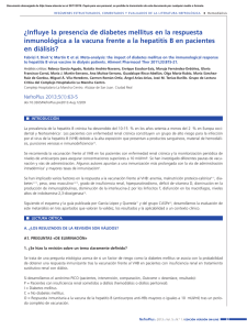 ¿Influye la presencia de diabetes mellitus en la respuesta