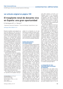 El trasplante renal de donante vivo en España: una gran oportunidad