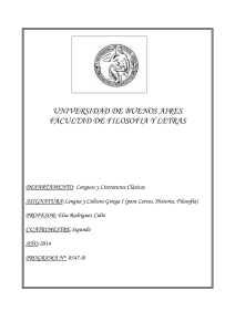 Griego I - Letras Clásicas - Universidad de Buenos Aires