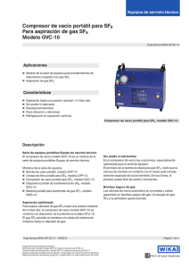Compresor de vacío portátil para SF6 Para aspiración de gas SF6