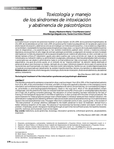 Toxicología y manejo de los síndromes de intoxicación y