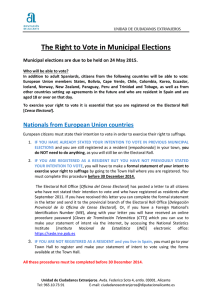The Right to Vote in Municipal Elections