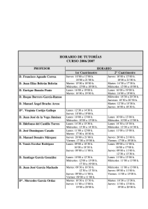 Horarios de tutorías profesores del departmento