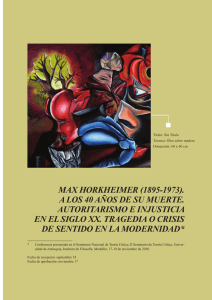 max horkheimer (1895-1973). a los 40 años de