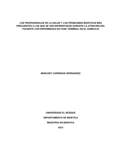 los profesionales de la salud y los problemas bioeticos más