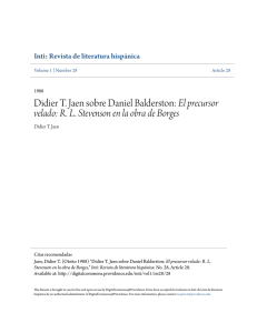 Didier T. Jaen sobre Daniel Balderston: El precursor velado: R. L.