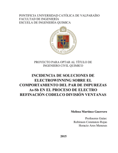 INCIDENCIA DE SOLUCIONES DE ELECTROWINNING SOBRE EL