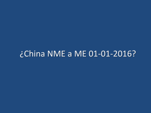 ¿China NME a ME 01-01-2016?