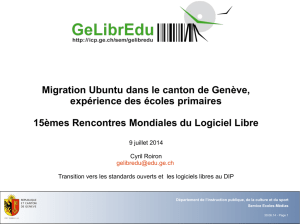 Migration Ubuntu dans le canton de Genève, expérience des écoles