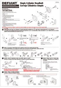 DEF|ANT® Single Cylinder Deadbolt Cerroio