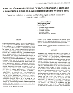 evaluación predestete de cerdos yorkshire, landrace y