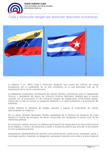 Cuba y Venezuela abogan por estrechar relaciones económicas