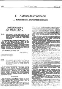 II. Autoridades y personal CONSEJO GENERAL DEL PODER