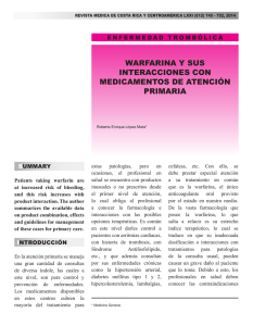 warfarina y sus interacciones con medicamentos