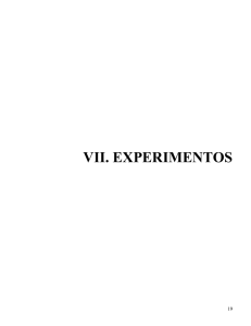 VII. EXPERIMENTOS