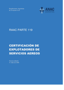 Certificación de explotadores de servicios aéreos