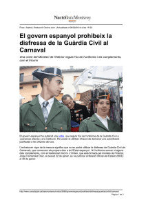 El govern espanyol prohibeix la disfressa de la Guàrdia Civil al