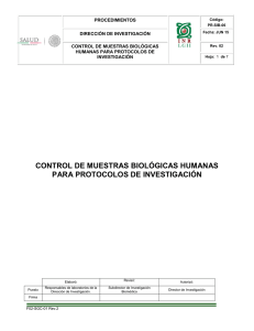 control de muestras biológicas humanas para protocolos de