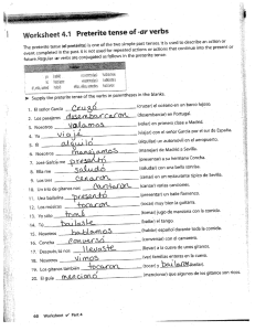 Preterite tense f