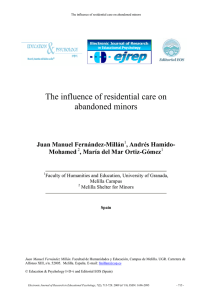 The influence of residential care on abandoned minors