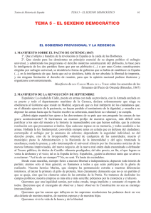 TEMA 5 – EL SEXENIO DEMOCRÁTICO