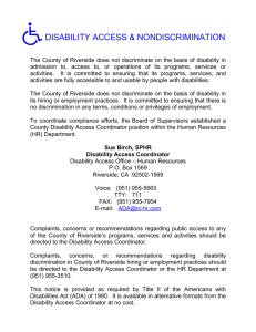 Riverside County does not discriminate on the basis of disability in