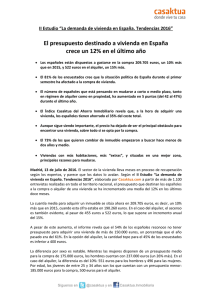 La demanda de vivienda en España. Tendencias 2016