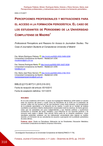 Percepciones profesionales y motivaciones para el acceso a la