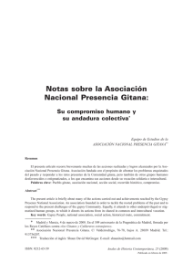 Notas sobre la Asociación Nacional Presencia Gitana: