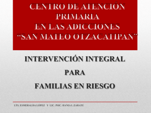 INTERVENCIÓN INTEGRAL PARA FAMILIAS EN RIESGO