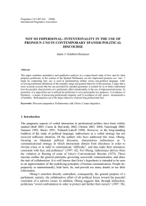 `Not so impersonal: Use and intentionality of the impersonal pronoun