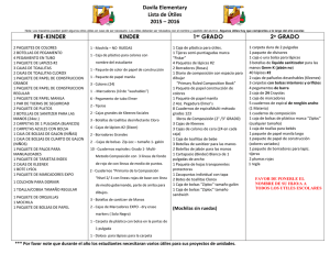 Davila Elementary Lista de Útiles 2015 – 2016 PRE