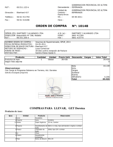 N°: 10148 ORDEN DE COMPRA COMPRAS PARA LLEVAR, GET