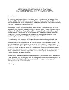 intervencion de la delegacion de guatemala en la asamblea general