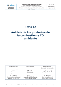 Tema 12 Análisis de los productos de la combustión y CO