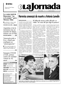 Herrerías amenazó de muerte a Antonio Lomelín - La Jornada