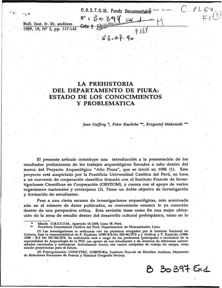La Prehistoria Del Departamento De Piura