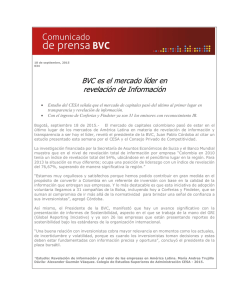 BVC es el mercado líder en revelación de Información