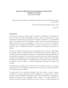 Hacia un Protocolo de Manejo de Conflictos Interculturales. 2014.