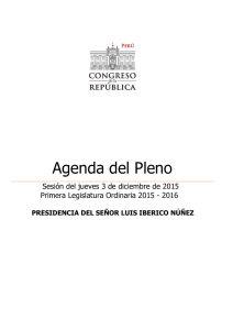 Agenda del Pleno - Congreso de la República