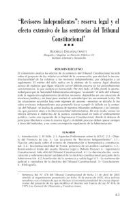 reserva legal y el efecto extensivo de las sentencias del Tribunal