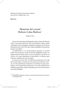 Memorias del coronel Roberto Cubas Barboza