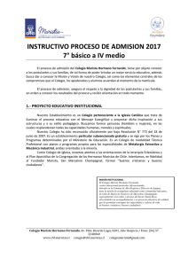 Informativo PROCESO DE ADMISION 2017 7° a IV medio