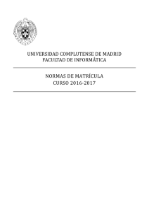 Normas de matrícula para el curso 2016-17