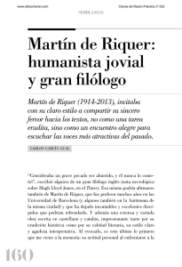 160 Martín de Riquer: humanista jovial y gran filólogo