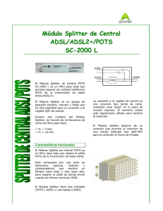 Módulo Splitter de Central ADSL/ADSL2+/POTS SC-2000 L